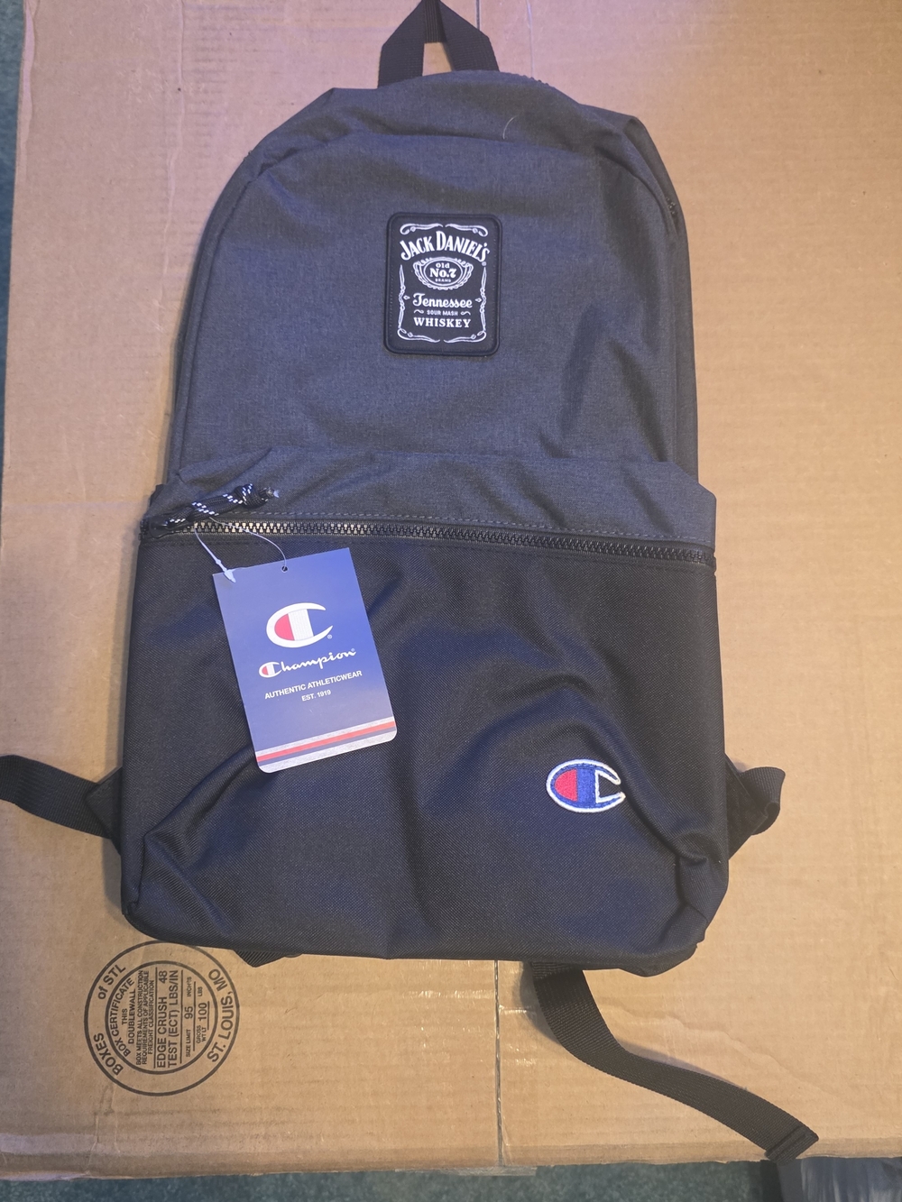 Champion x Jack Daniel's Black And Charcoal Backpack NWT